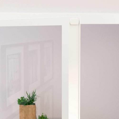 Indvendig glasdør 76 × 201,5 cm - hærdet glas og hvid aluminium