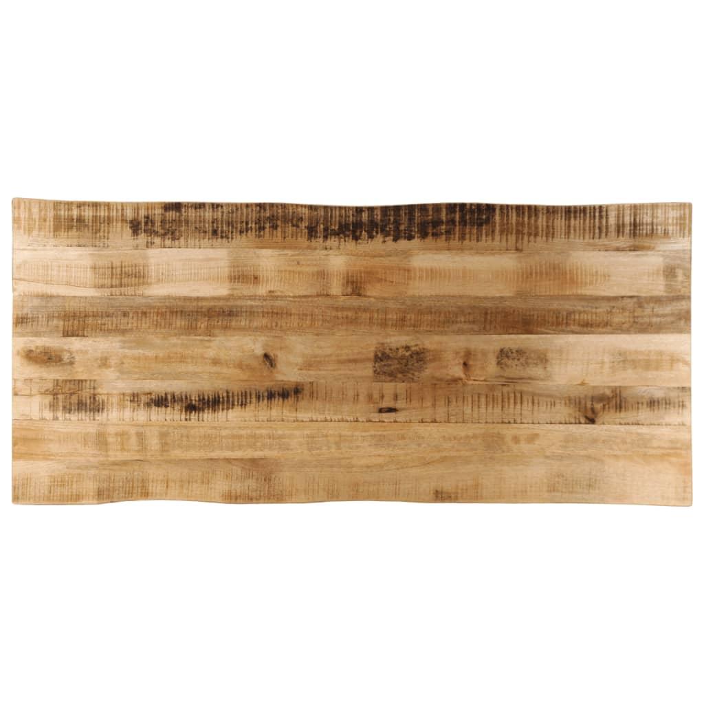 Bordplade 140x60x2,5 cm naturlig kant massivt ru mangotræ