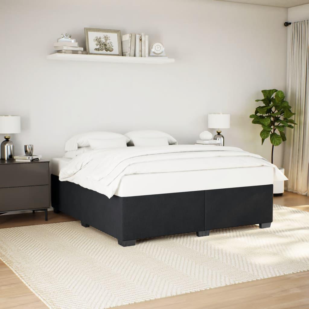 Sengeramme uden madras - sort fløjl 200 × 200 cm