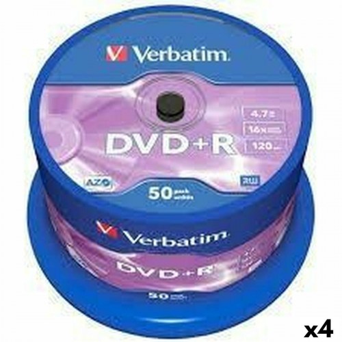DVD skiver Verbatim DVD+R 4,7 GB 16x - 50-pak (4 stk.)