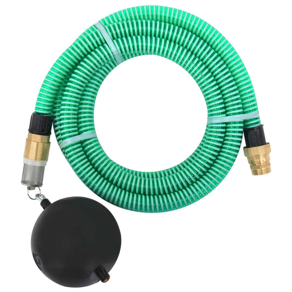 Sugeslange med messingkoblinger 1,1" 3 m PVC grøn