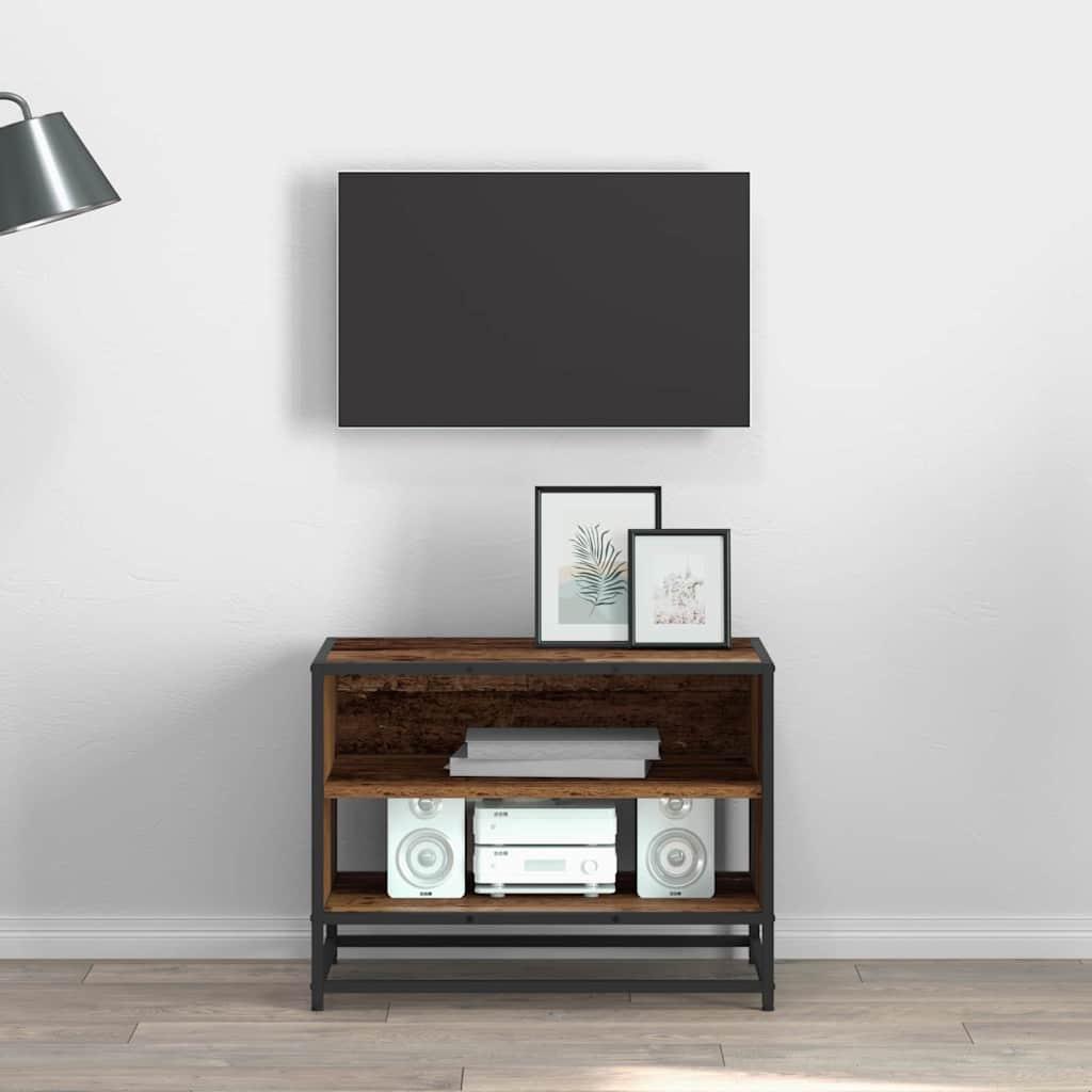 TV-bord i gammelt trælook 61 × 40 × 46 cm - konstrueret træ med jernben