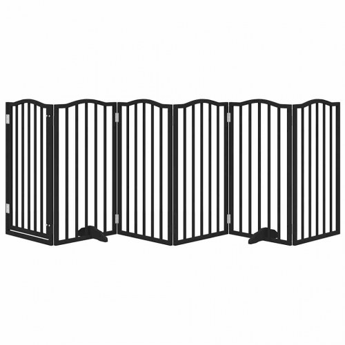 Hundelåge med dør 6 paneler 300 cm - sort