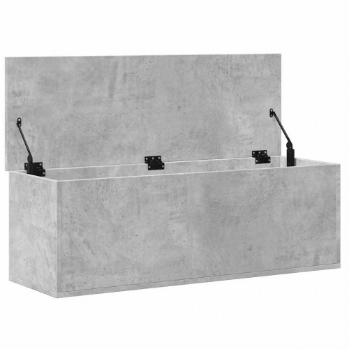 Opbevaringsboks i konstrueret træ 102×35×35 cm - betongrå