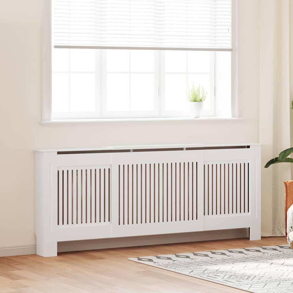 Radiatorcover 2 stk Hvid 205x20,5x81,5cm Konstrueret træ