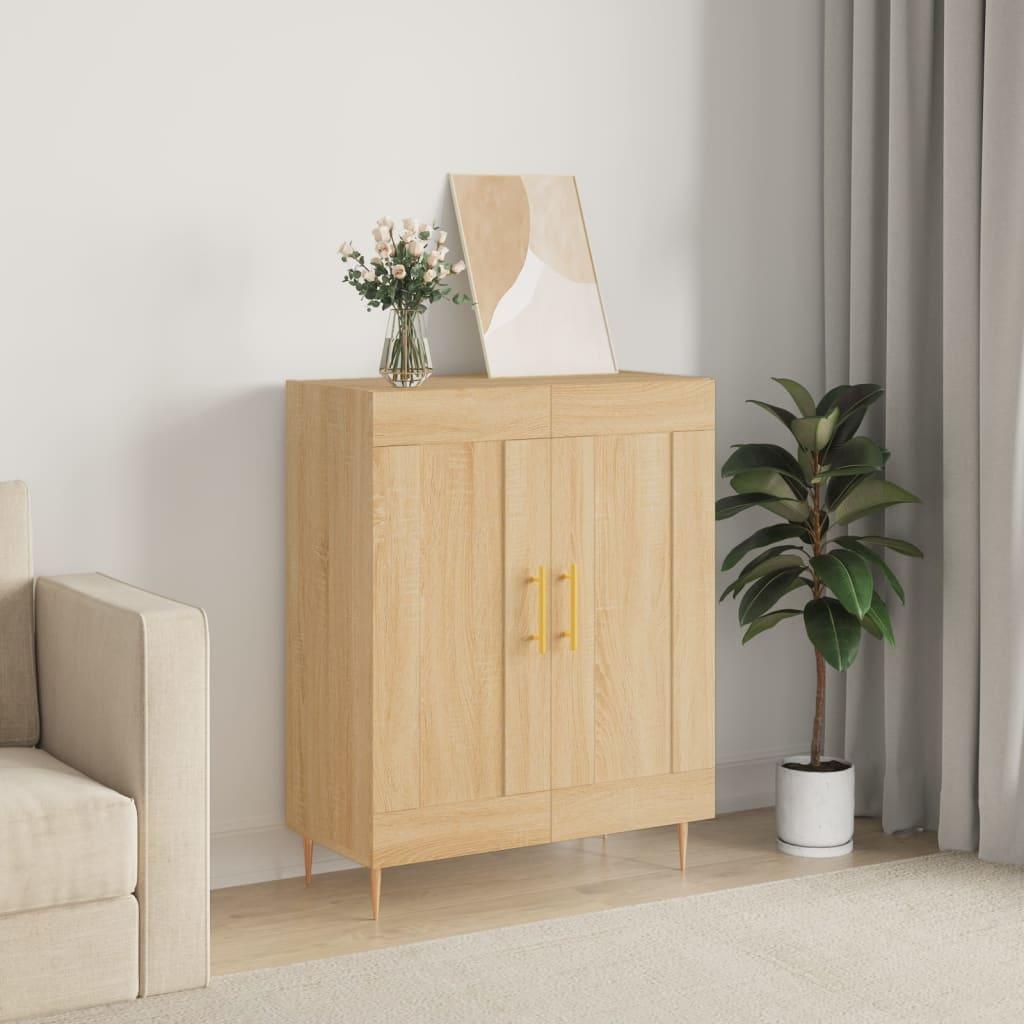 Skænk 69,5x34x90 cm konstrueret træ sonoma-eg