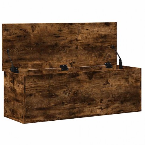 Opbevaringsboks i konstrueret træ - 102×35×35 cm, røget egetræsfarve