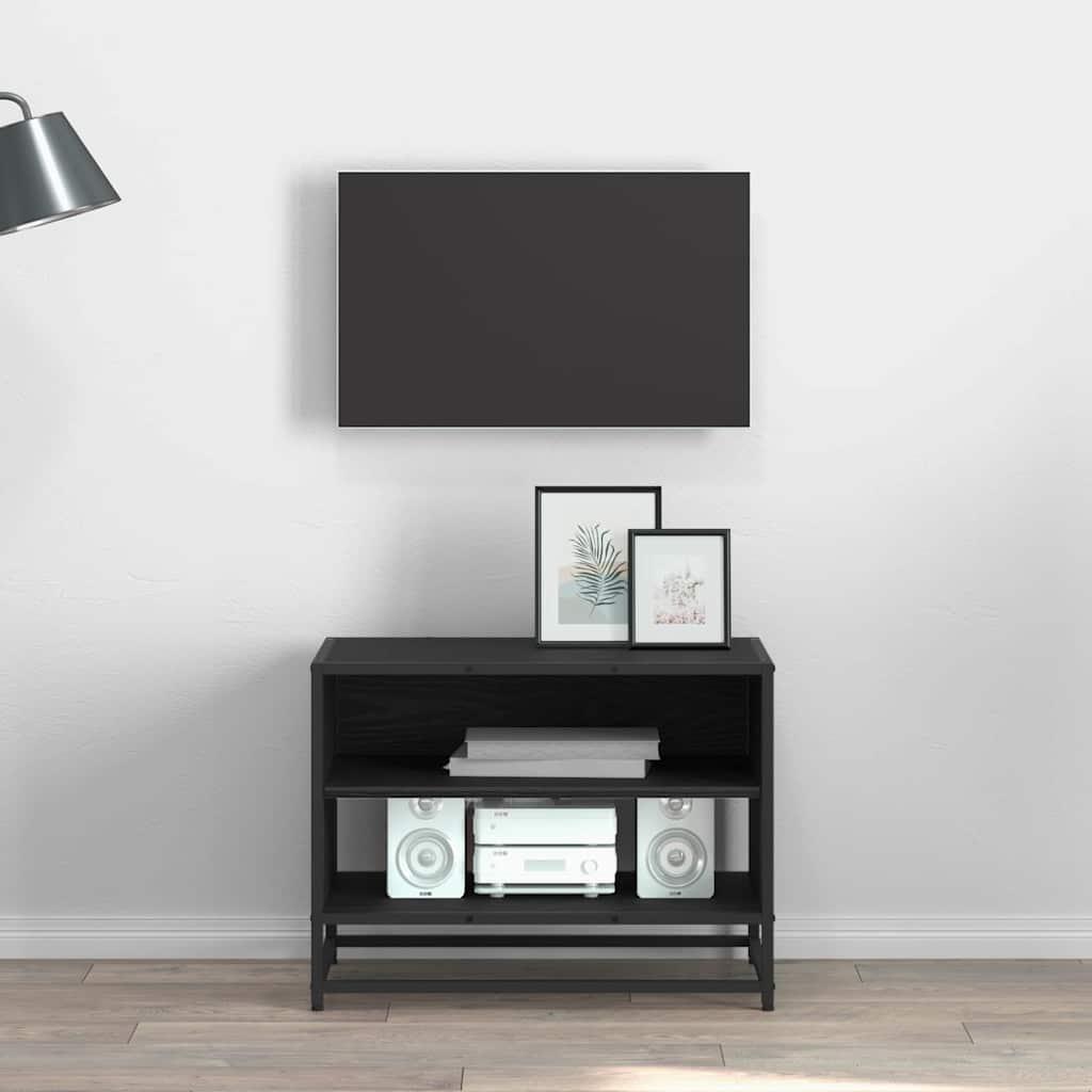 TV-bord i sort eg - konstrueret træ, 61 × 40 × 46 cm