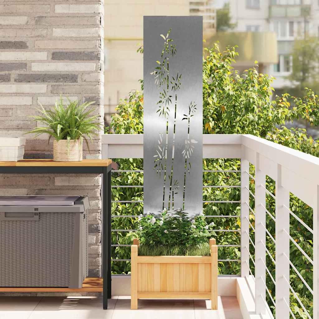 Have privatliv skærm Blomstret Sølv 32 x 140 cm Rustfrit stål