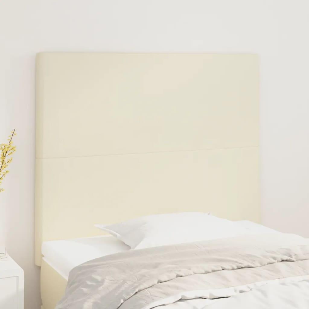 Sengegavle 2 stk. 80x5x78/88 cm kunstlæder cremefarvet