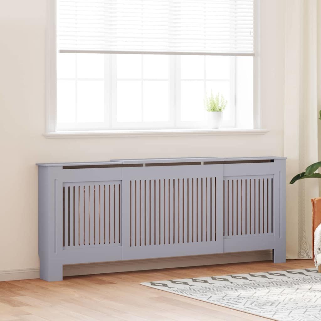 Radiatorcover 2 stk Grå 205x20,5x81,5cm Konstrueret træ