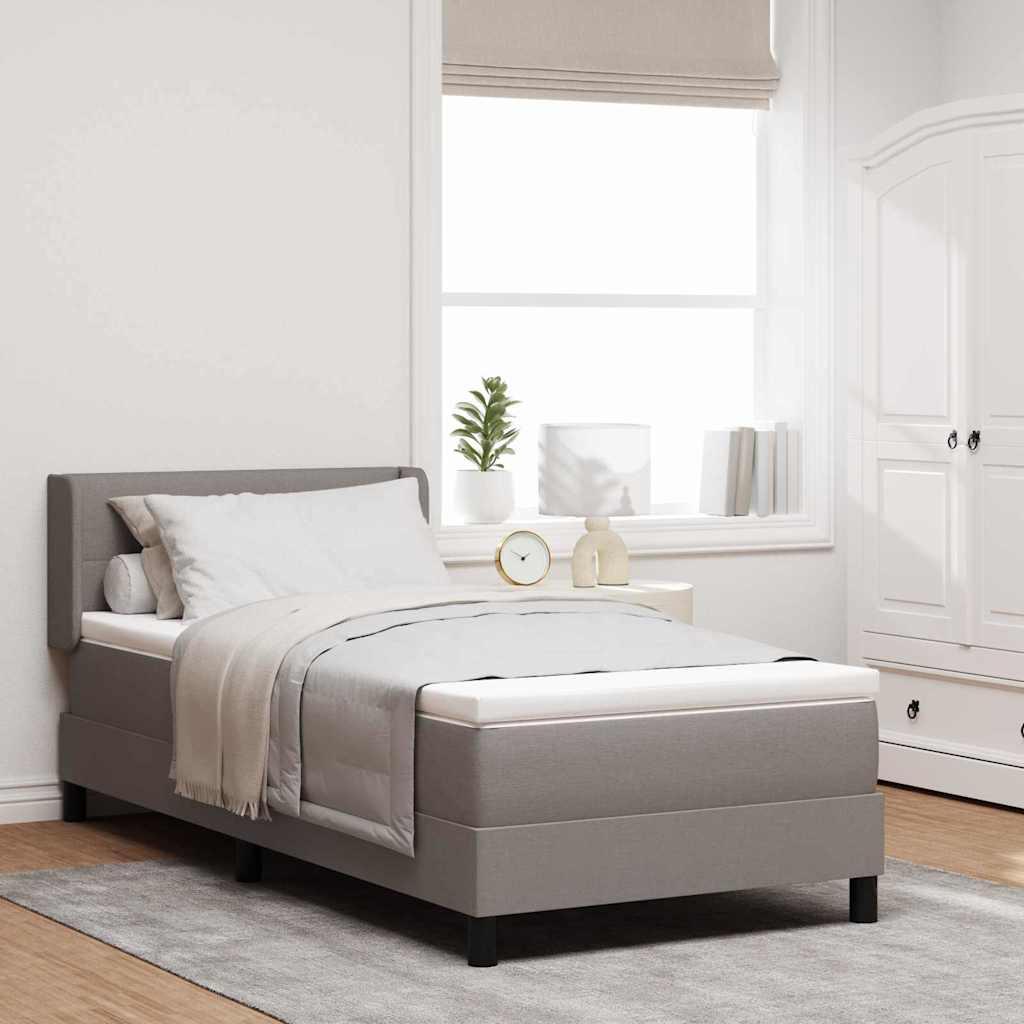 vidaXL Box spring seng med hovedgærde Gråbrun 190 x 90 cm Stof