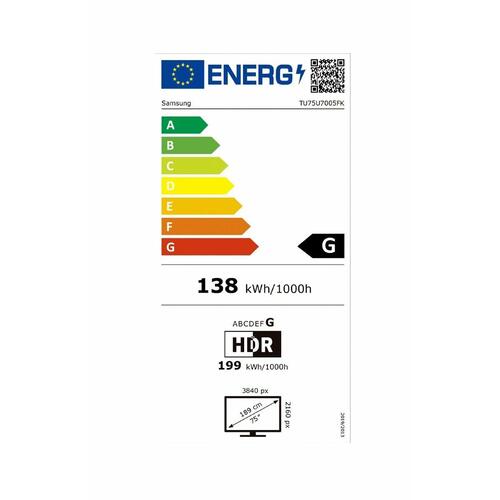 4K Smart TV Samsung 75" TU75U7005 - Crystal UHD LED HDR