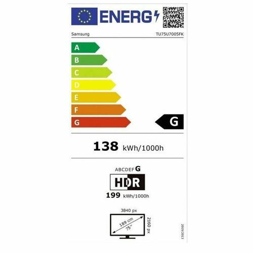 4K Smart TV Samsung 75" TU75U7005 - Crystal UHD LED HDR