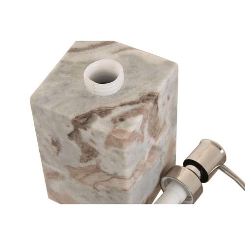 Sæbedispenser marmor - , hvid/brun, moderne 7,5 x 7,5 x 18 cm