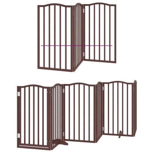 Hundelåge med dør 9 paneler 450 cm - brun