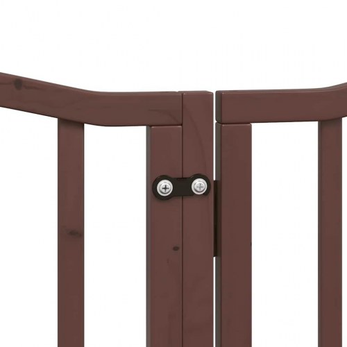 Hundelåge med dør 9 paneler 450 cm - brun