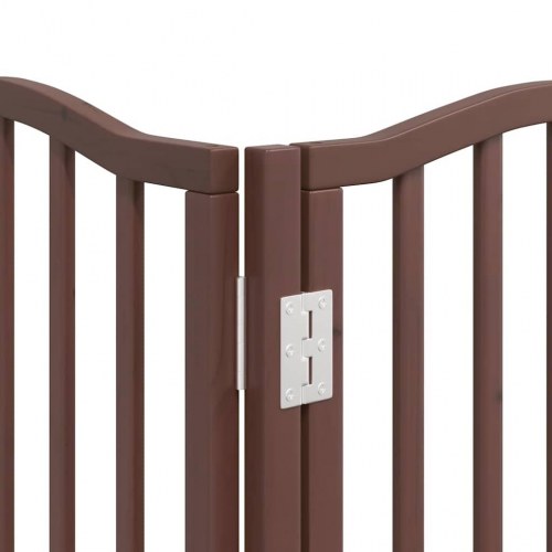 Hundelåge med dør 9 paneler 450 cm - brun