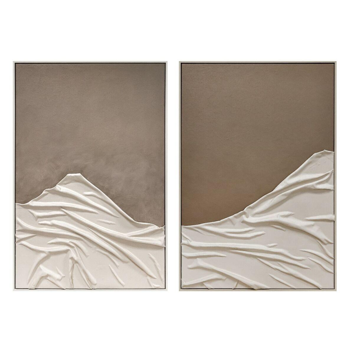 Vægkunst 3D - sæt á 2, hvid/beige, 83 × 123 cm
