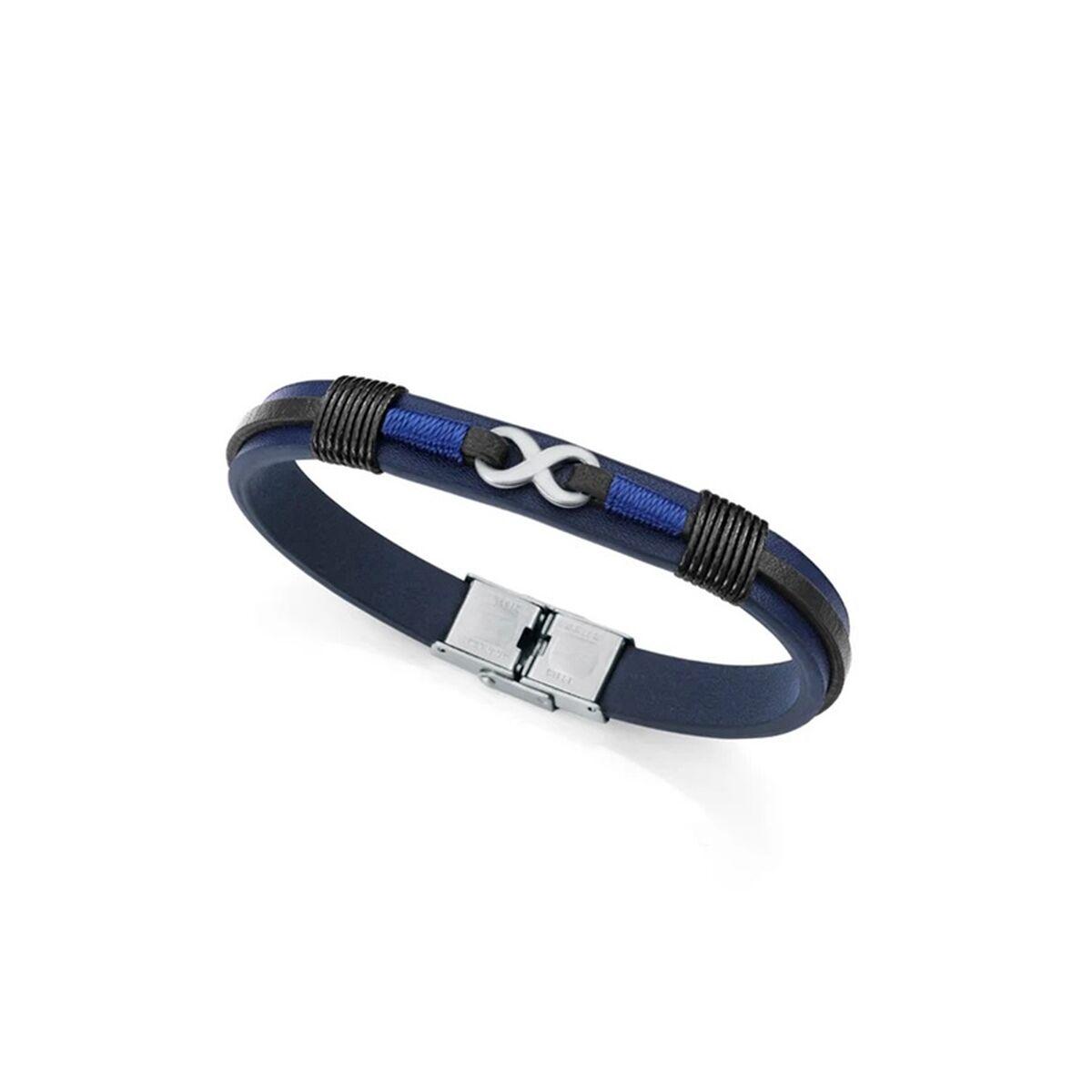 Armbånd til mænd - Sterling sølv 925, blå/sort
