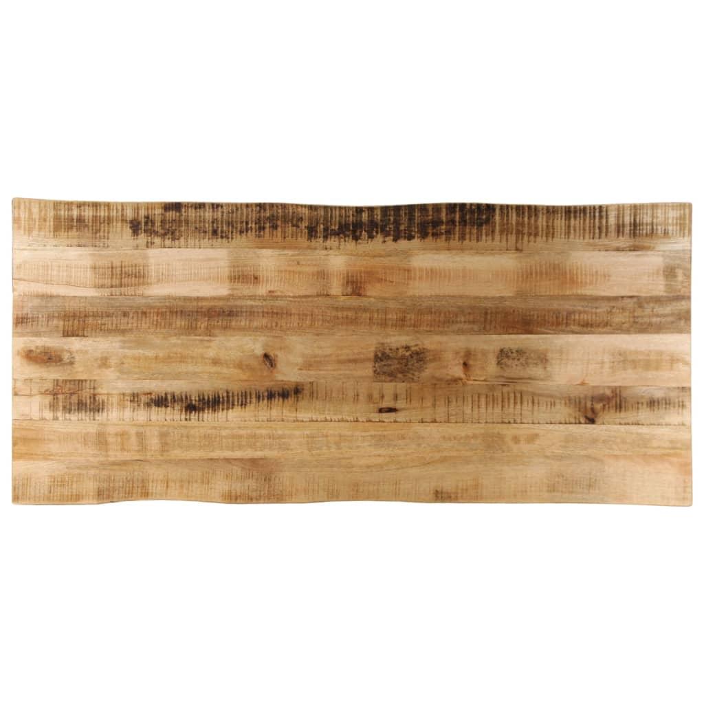 Bordplade 140x60x3,8 cm naturlig kant massivt ru mangotræ