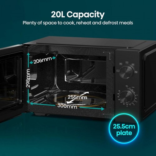 Mikrobølgeovn Hisense H20MOBP1HI 20 L - Sort, 700 W