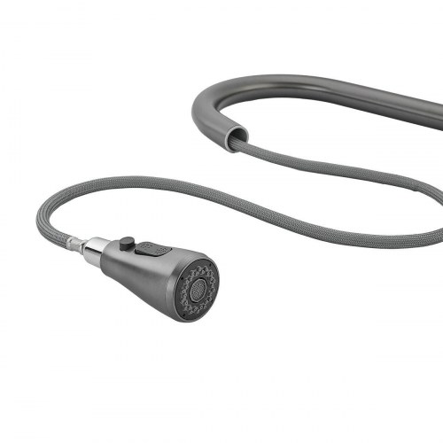 Køkkenarmatur med udtræk - Fontastock, grå rustfrit stål, C-formet