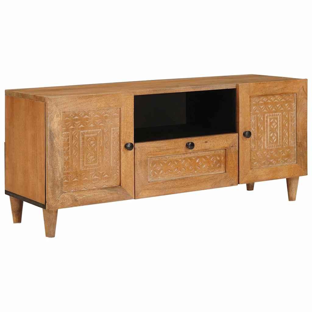 TV-bord med skuffe - lys brun 105 × 33 × 46 cm, konstrueret træ