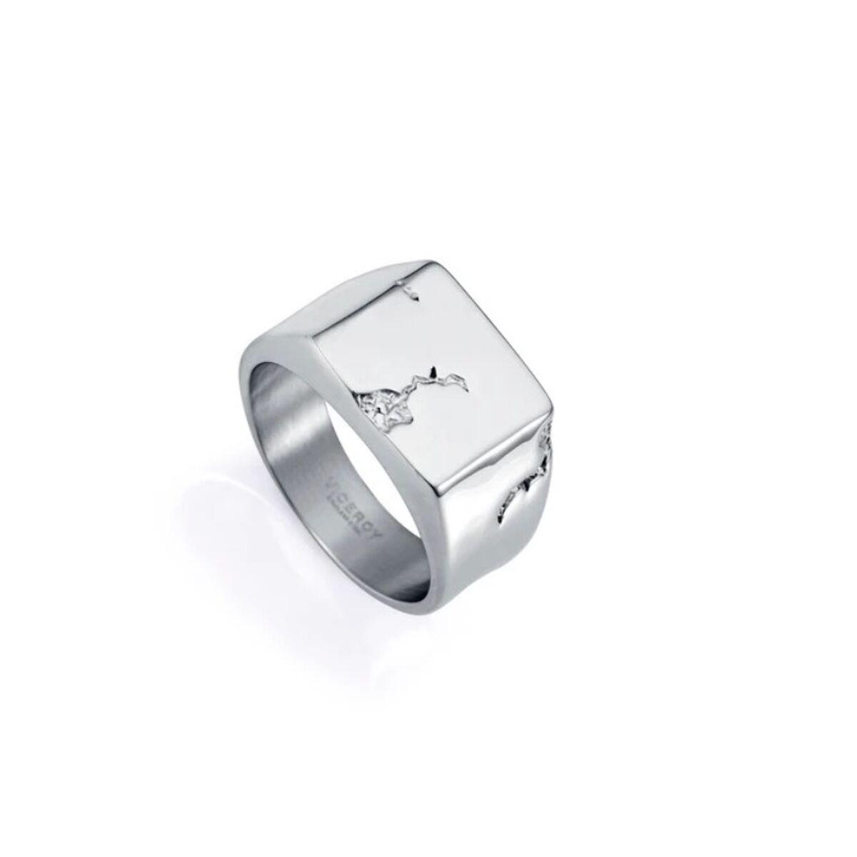 Ring til mænd - sølvfarvet signetring, str. 22