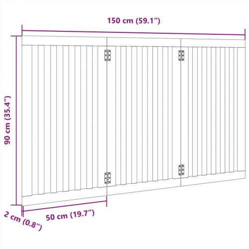 Foldbart hundegitter i poppeltræ - 3 paneler, 150 cm