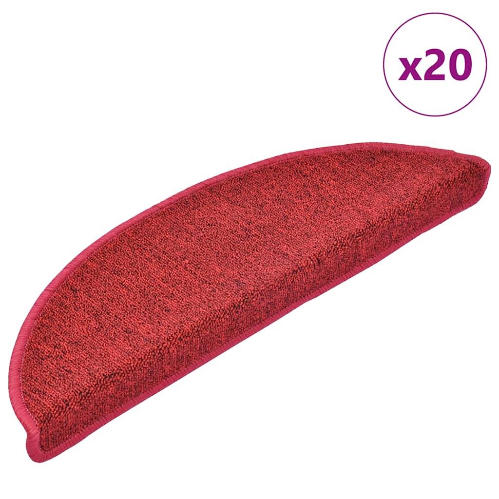 Trappemåtter 20 stk. 56x17x3 cm bordeaux halvrund