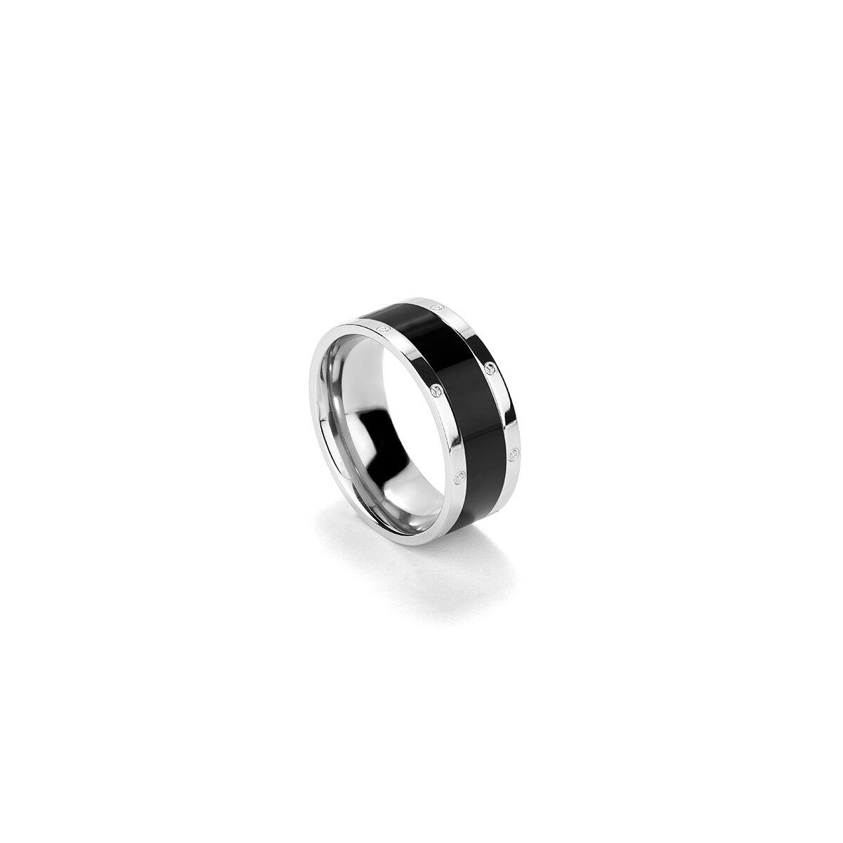 Radiant herre ring RH000141-24 - størrelse 24, sort/sølvfarvet
