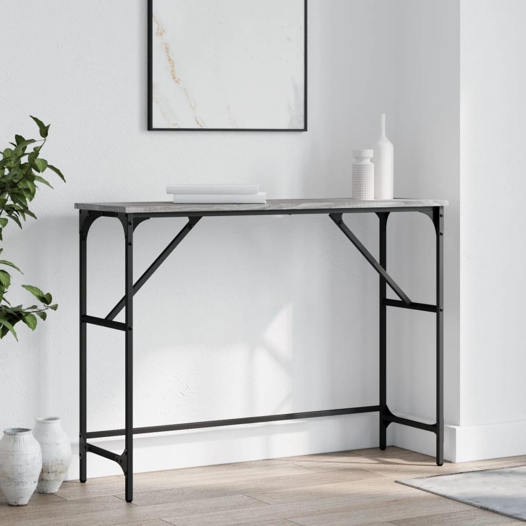 Konsolbord 100x32x75 cm konstrueret træ grå sonoma-eg