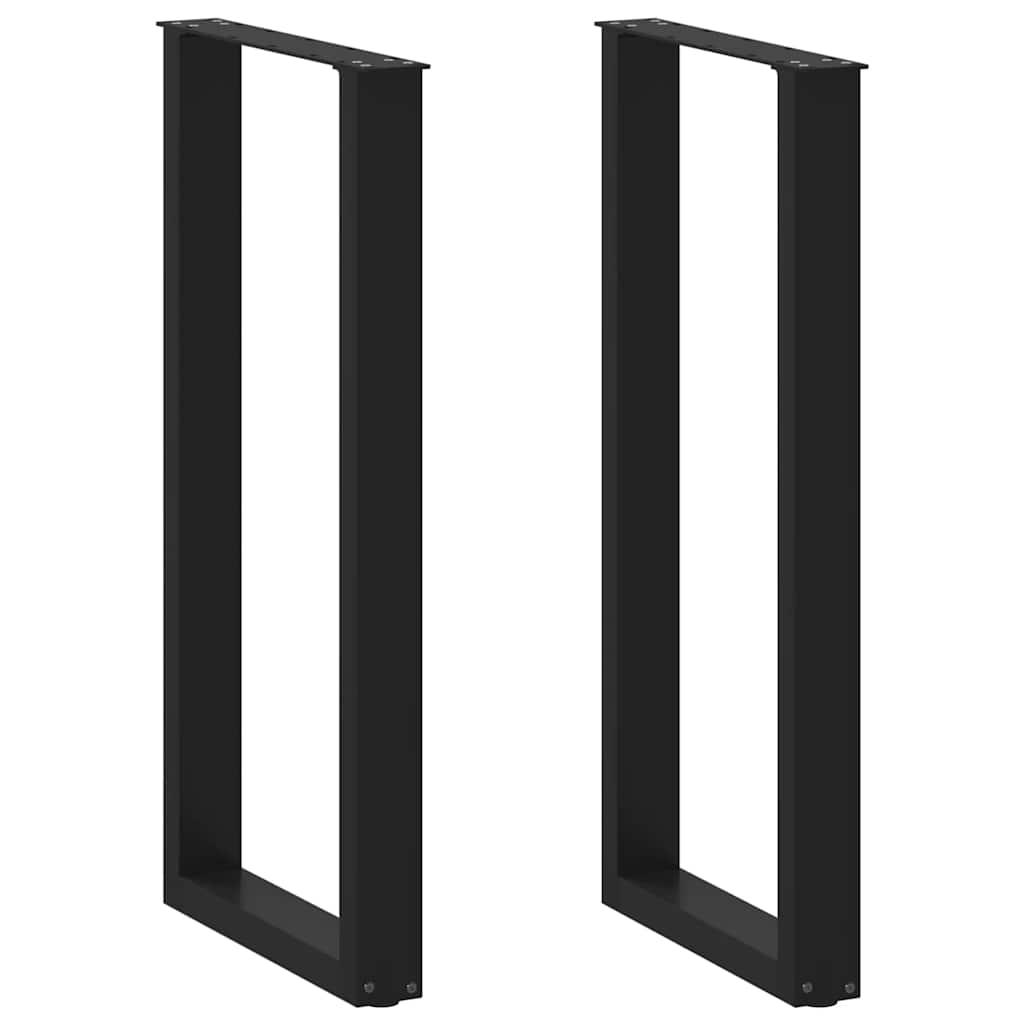 barbordsben U-formet 2 stk. sort 50x(100-101) cm stål