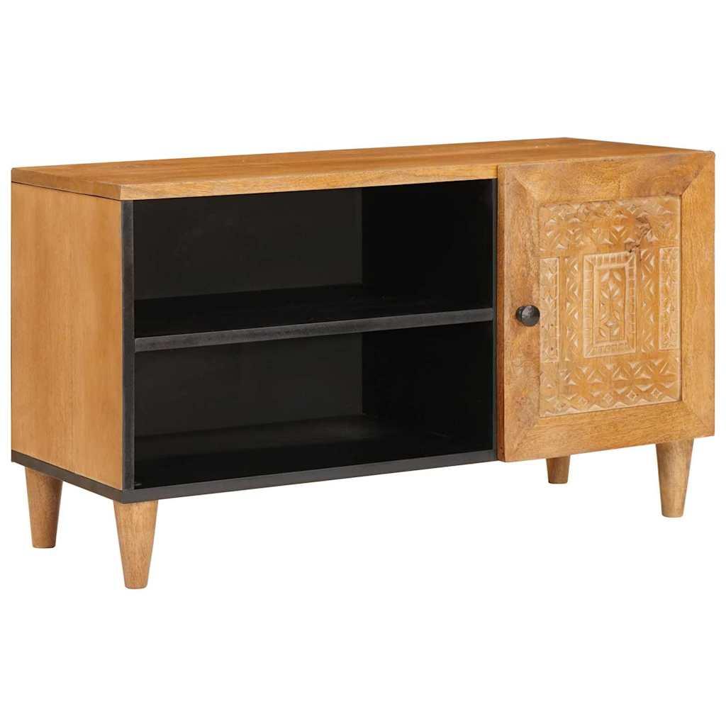 TV-skab med hylde Lysebrun 80 x 33 x 46 cm Massivt mangotræ