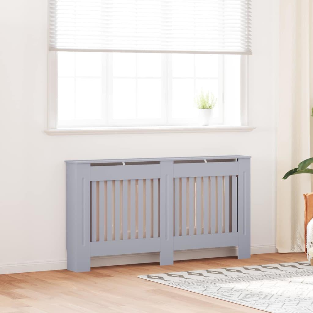 Radiatorcover 2 stk Grå 152x19x81,5cm Konstrueret træ