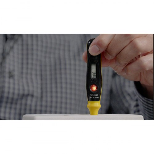 Spændingstester Pancontrol - spændings- og kontinuitetstester, gul/sort