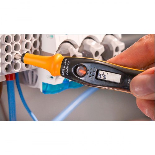 Spændingstester Pancontrol - spændings- og kontinuitetstester, gul/sort