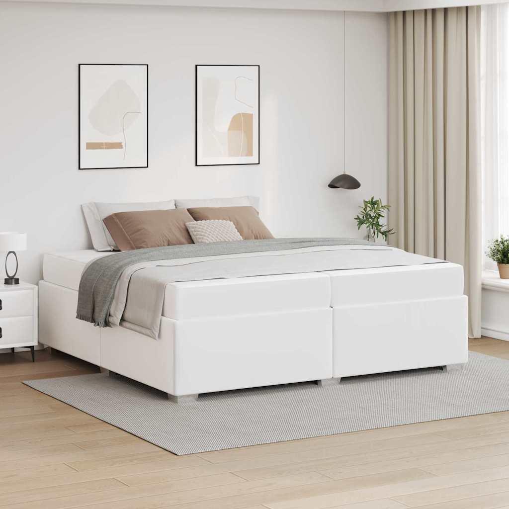 Sengestel med madras Hvid 200 x 200 cm Stof
