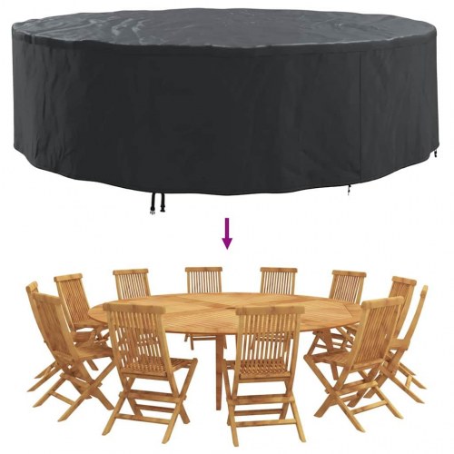 Overtræk til havemøbler Sort 320 x 320 x 85 cm 210D stof