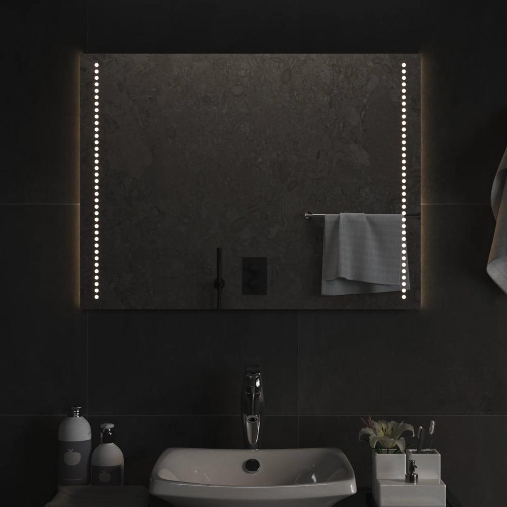 Badeværelsesspejl med LED-lys 60x80 cm
