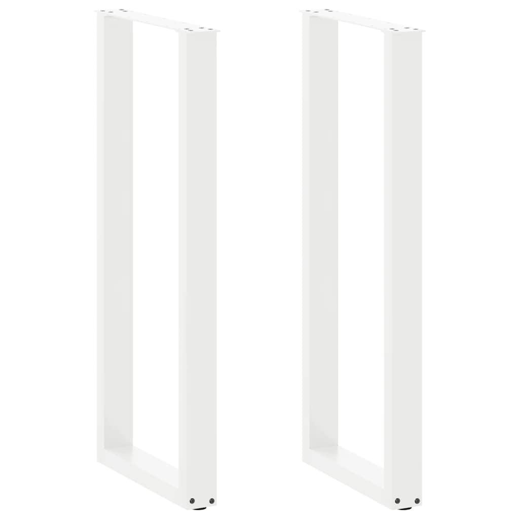 Barbordsben U-formet 2 stk. hvid 50 x 110-111 cm stål