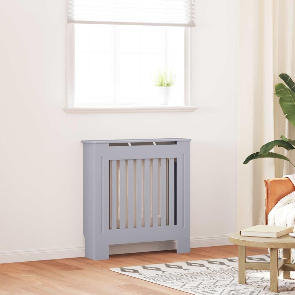Radiatorcover 2 stk Grå 78x19x81,5cm Konstrueret træ