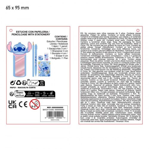 Penalhus - Stitch blå med tilbehør