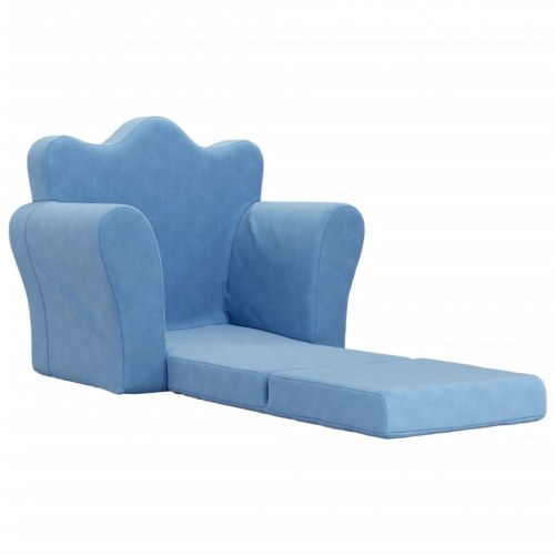 Sovesofa til børn i blødt plys - blå