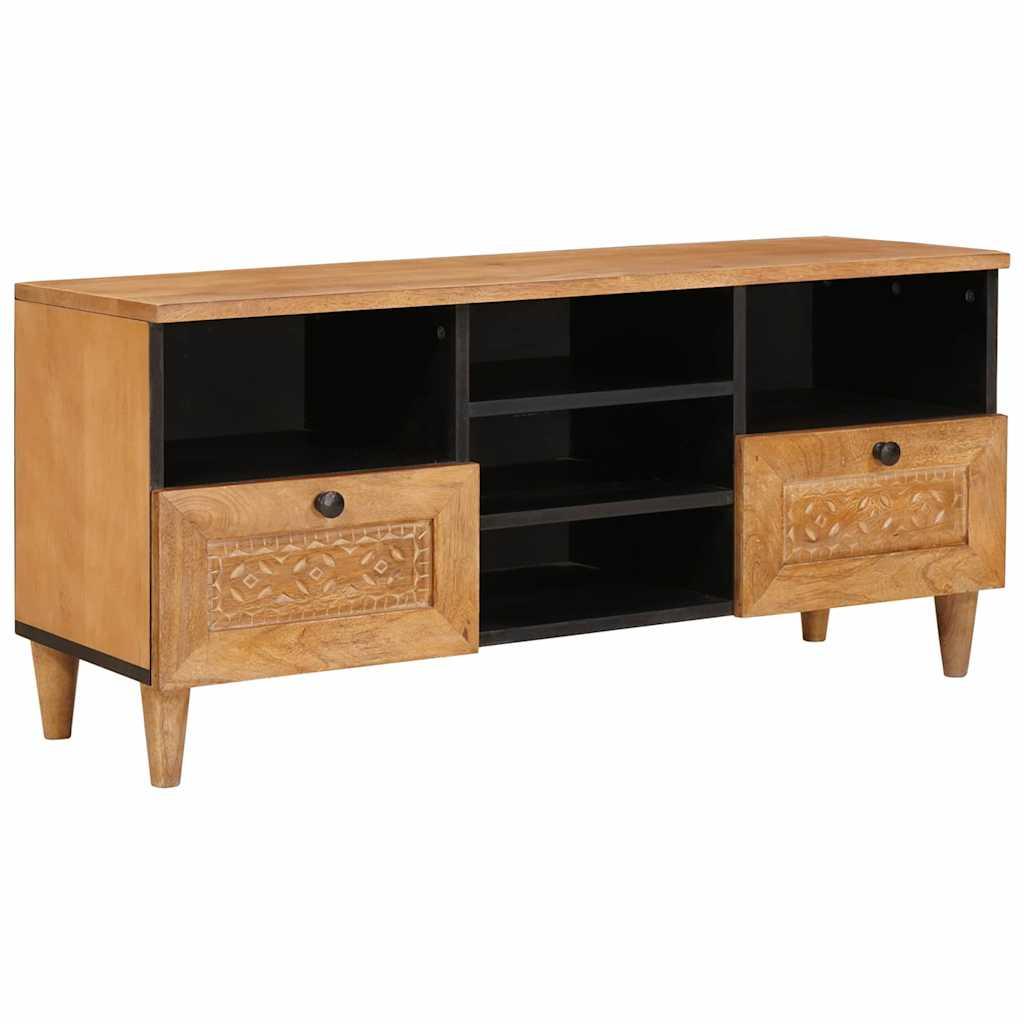 TV-bord med skuffer og hylder 100 × 33 × 46 cm - massivt mangotræ