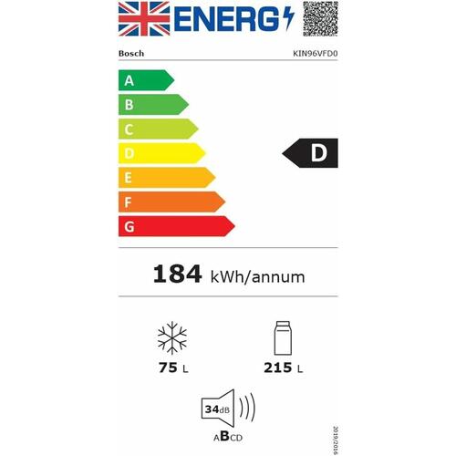 Bosch KIN96VFD0 integreret køle/fryseskab 194 cm - Hvid