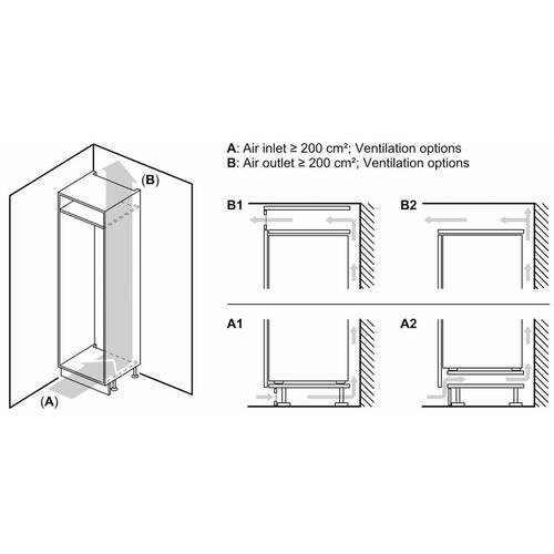 Bosch KIN96VFD0 integreret køle/fryseskab 194 cm - Hvid