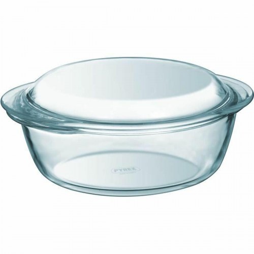 Pyrex rund ildfast gryde med låg - gennemsigtig, 1,6 l, Ø 27 cm