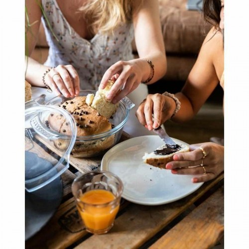 Pyrex rund ildfast gryde med låg - gennemsigtig, 1,6 l, Ø 27 cm